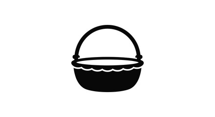 Fototapeta premium Wicker basket silhouette on a white background simple graphic design