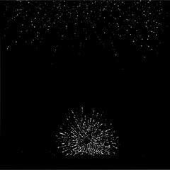 Fototapeta premium Fireworks display background for new year celebration with stars in the night sky black and white effect