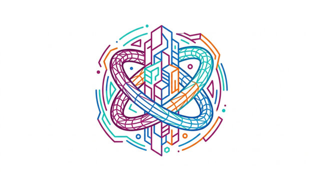 Colorful Abstract Geometric Infinity Symbol Design.