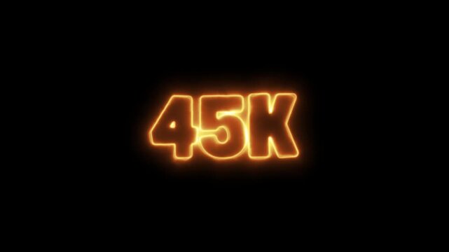 Glowing orange 45K neon sign