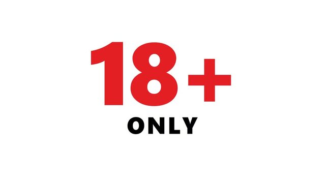 18 plus only age restriction sign symbol vector graphic.