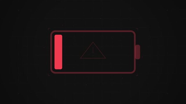 Battery Icon Displaying Full Green Charge Level Animation on Black Background