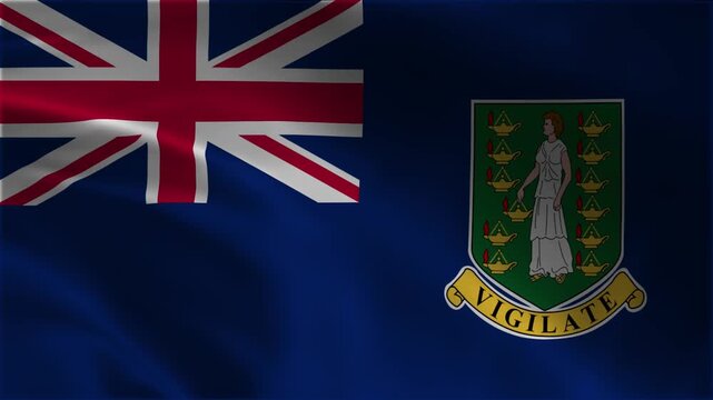 british virgin islands flag waving in the wind seamless looping motion graphics background for political news independence day presentation travel national patriotic footage caribbean territory symbol