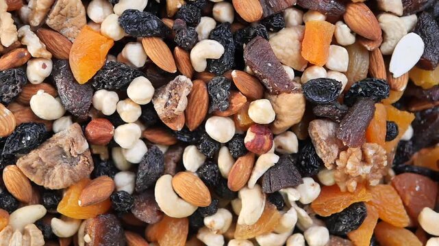 Nuts and dried fruits mix for healthy snacks