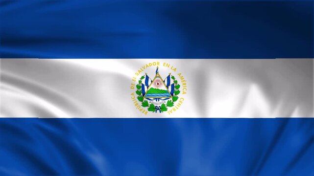 El salvador flag waving in the win full screen 3d animation loop seamless animation. good for background waiting screen
