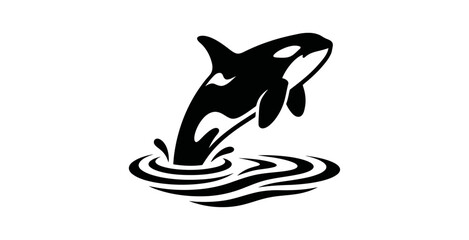 Minimalist Orca Whale Silhouette Vector © Mardiyo