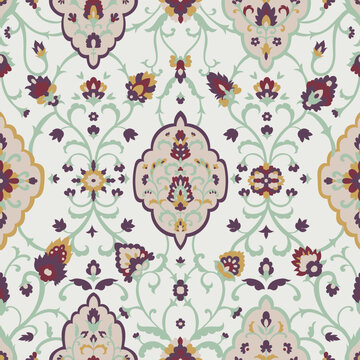 Pastel Floral Medallion Vine Trellis