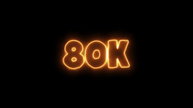 Glowing orange 80K neon text