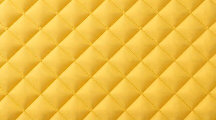 Obraz premium Close-up of a yellow quilted fabric texture with diamond patterns.