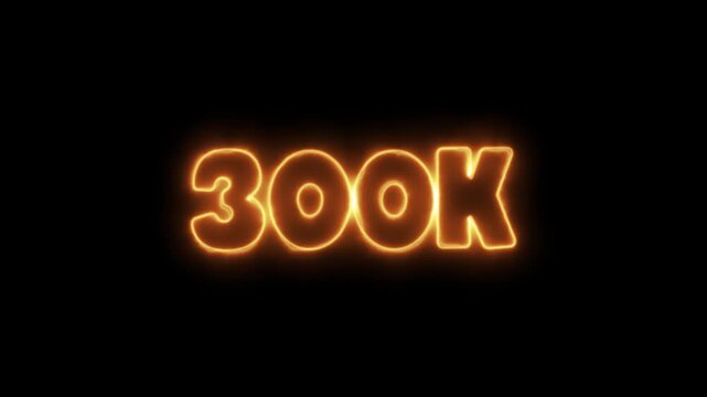 Glowing orange 300K text