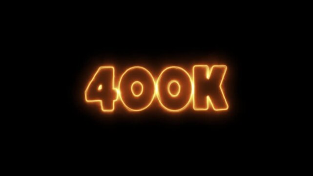3D glowing orange 400K text