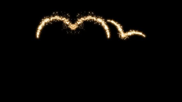 Golden glitter heart shape on alpha channel, sparkling and shine with little star heart shape, Festive effect with harts for married, honeymoon or wedding party. Valentine&rsquo;s Day motion