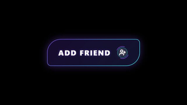 Futuristic add friend button on a dark background