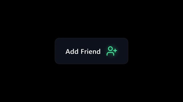 Futuristic digital add friend button on black background