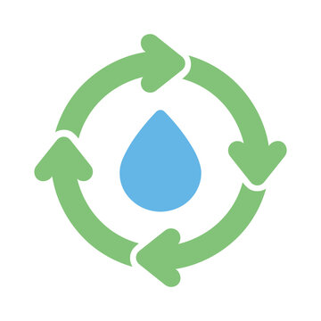 Water Recycle Icon Eco Cycle Symbol Design Vector Illustration Sustainability Nature Collection