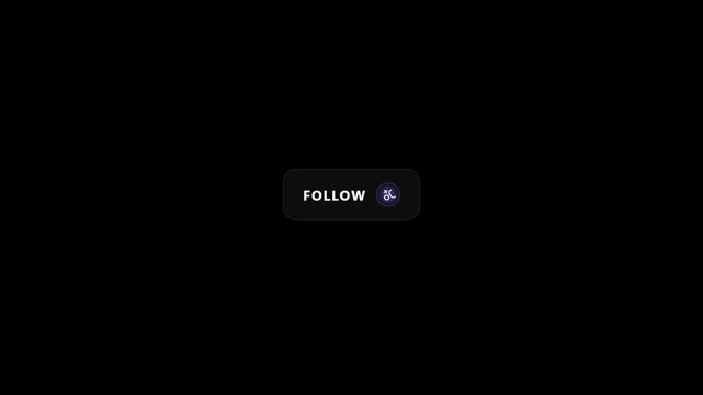 Minimalist social media follow button on black
