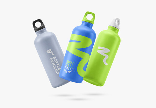 Aluminum Sports Water Bottle Mockup