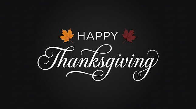 Happy thanksgiving greeting with autumn leaves
