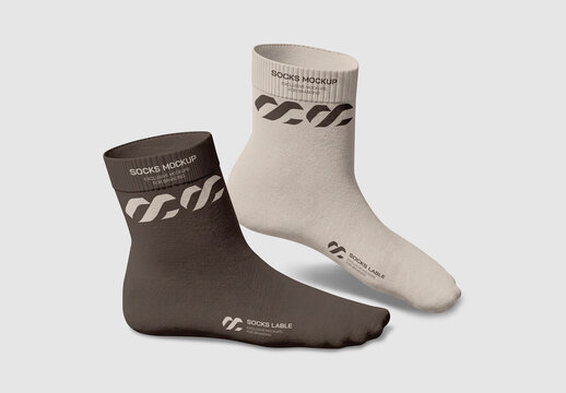 Ankle Socks Label Mockup Set