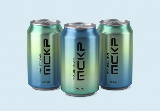 Aluminum Soda Can Mockup Set