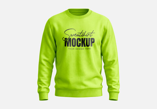 Crew Neck Sweatshirt Mockup Template