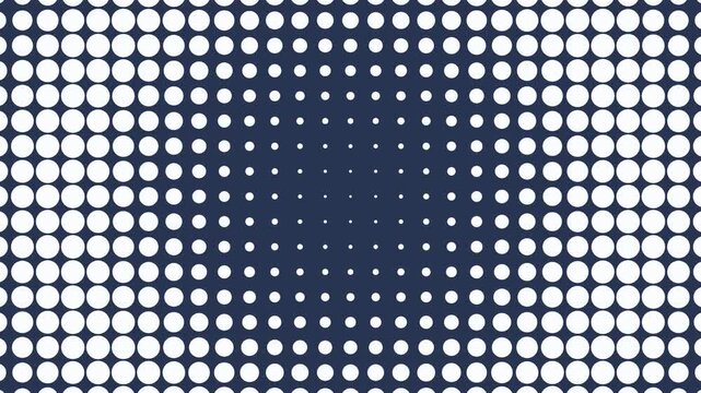Halftone dot pattern radiating ripple wave navy blue seamless loop 4K background