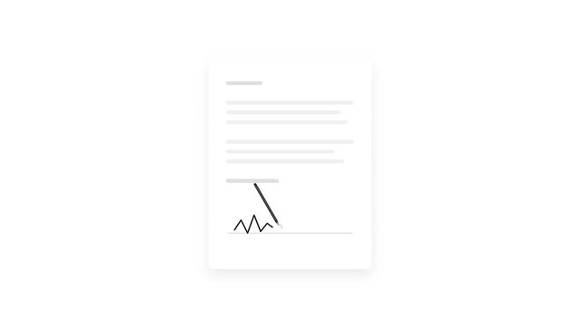 Contract Signing: A document with a signature indicating a completed agreement or important transaction, symbolizing legal commitment and finalization.