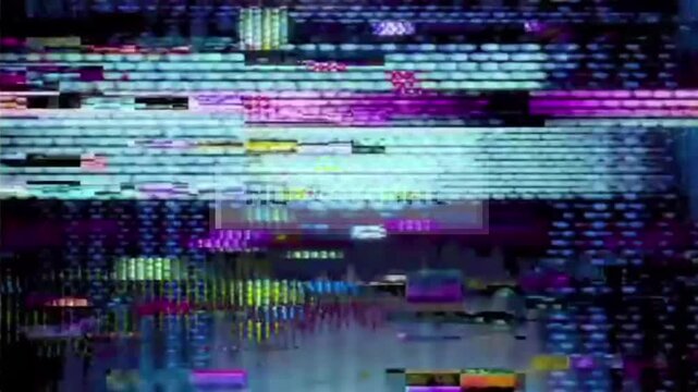 Abstract digital distortion with colorful pixel noise creating a mesmerizing visual glitch effect, symbolizing data corruption and technological disruption across digital interfaces