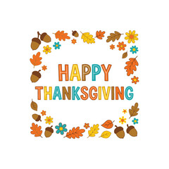 Vibrant autumn Thanksgiving design with colorful leaves and flowers for seasonal marketing and festive greetings © GaziMahfuj