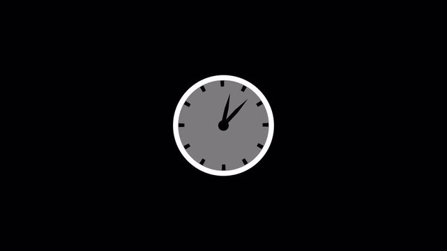 Time lapse of spinning clock animation in 12 Hour. Seamless motion animated footage, clock face animation video 4k.