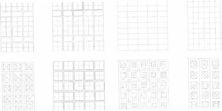 Graph paper patterns with grid lines white background vector illustration