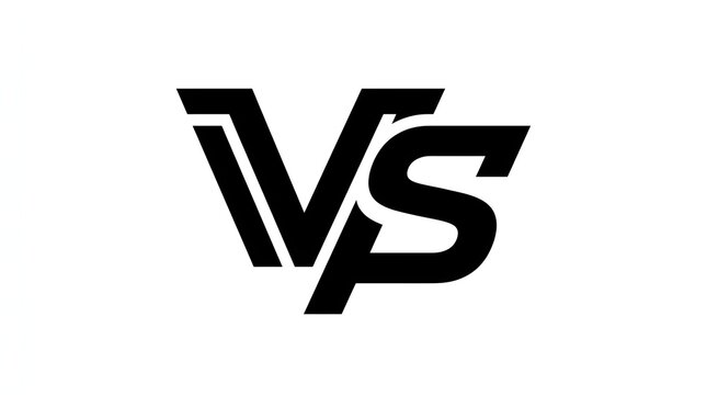 Bold VS Versus Comparison Battle Logo Isolated On White Background
