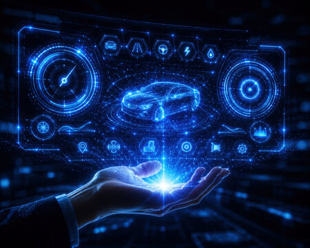 Artificial Intelligence Analytics Dashboard with Digital Brain for Data Visualization and Technology Presentations