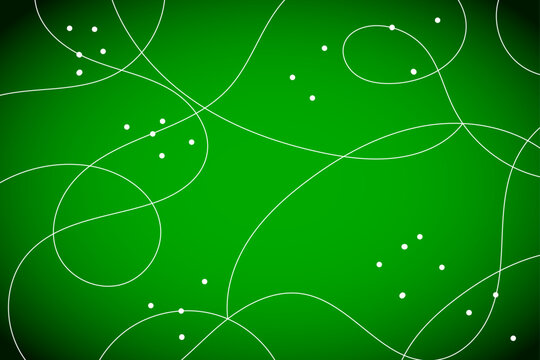 Abstract Green Background With White Looping Lines