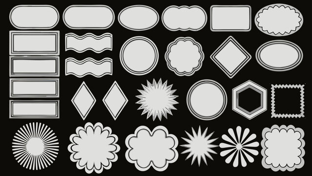 Collection Of White Frame Shapes A Vector Illustration Sheet