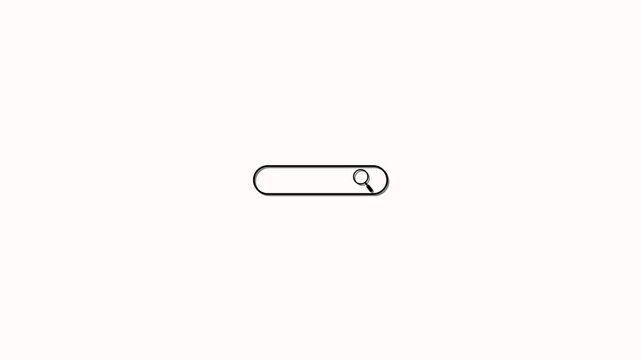Search bar icon with magnifying glass on light background input field