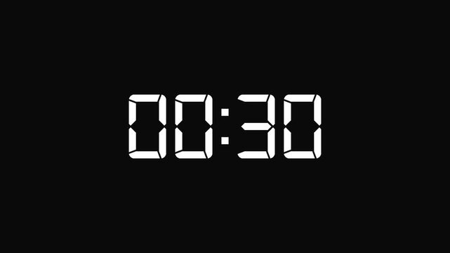 Digital clock displaying 00:42 on black background time numbers