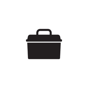 Black toolbox icon for construction and repair tools