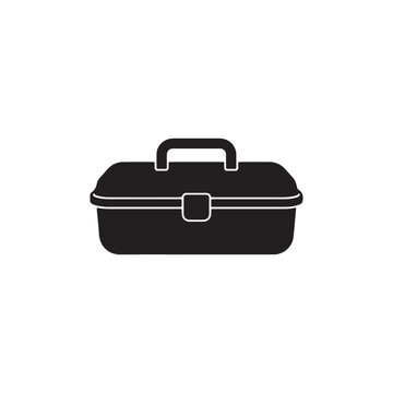 Black toolbox icon for construction and repair work