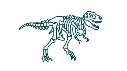 Detailed Dinosaur Skeleton Illustration for Educational Use. © Rotan