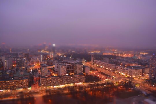 View of the top in a city of warsaw. Poland