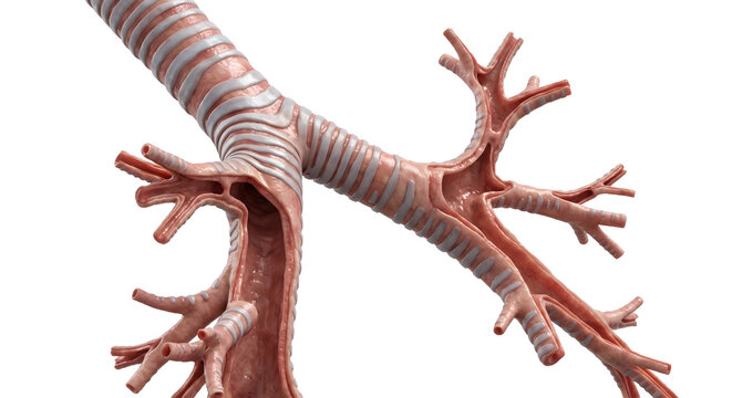 Ultra-High-Quality The Right Main Bronchus Demonstrating Its Shorter