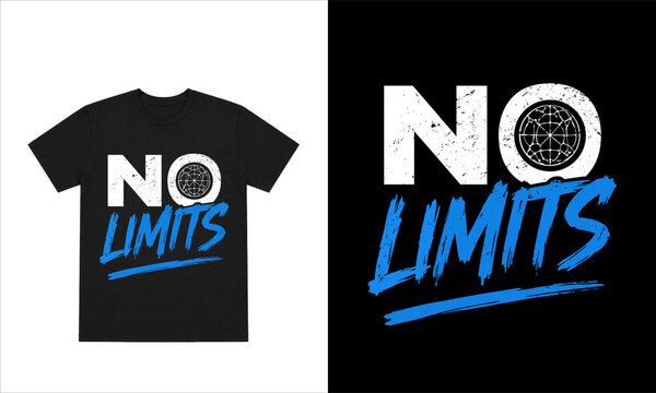 No Limits Motivational Typography T-shirt Design