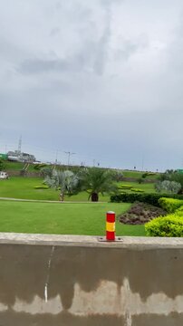 POV Ride Around Lush Green Roundabout in Islamabad, Pakistan