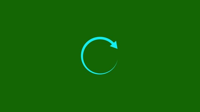 Animated of circle loading icon on green background