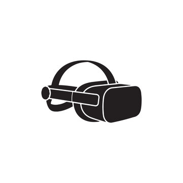 Black virtual reality headset icon
