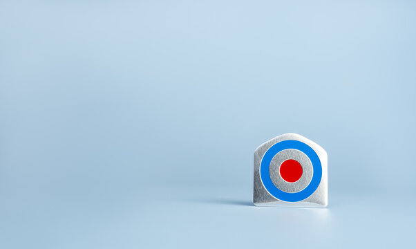 Business goals and KPI achievement concept with target icon in minimal style. Strategic planning, marketing performance, focus, precision, success measurement and objective-driven business growth.