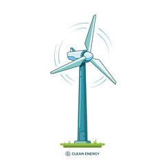 Wind turbine rotates steadily to provide a clean and sustainable source of electricity for the modern power grid. © Kenzo