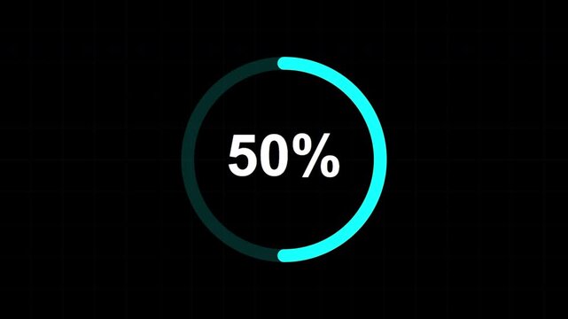 Animated Progress Bar Filling from 1 to 100 Percent for Loading Data or Task Completion