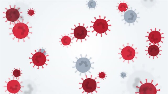 Abstract Animation of a Virus Cell or Microorganism Spreading an Infection